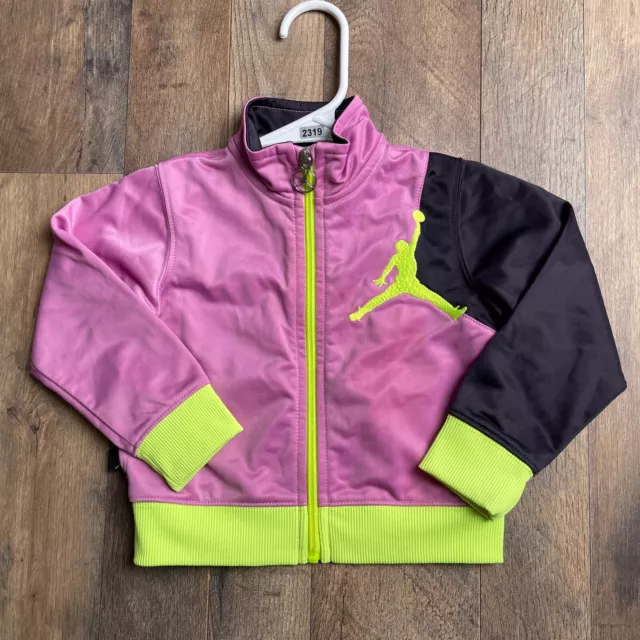Jordan Track Jacket Youth Size 24M Pink Athletic Training Full Zip Pocket 2319