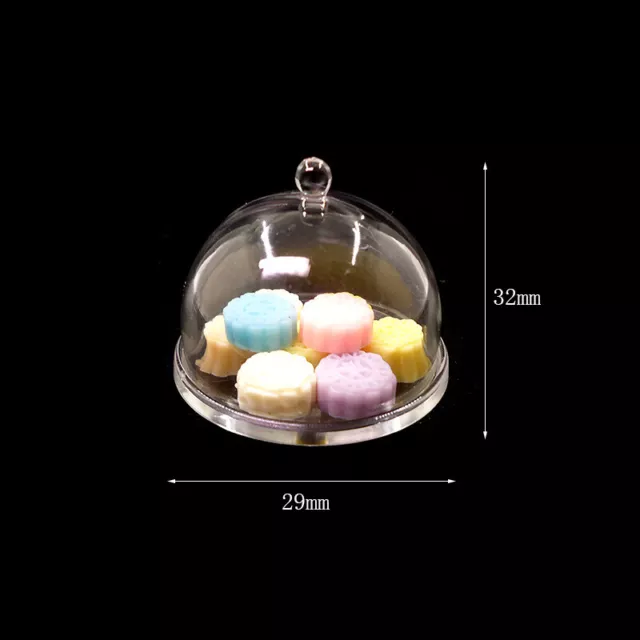 Maßstab 1:12 Puppenhaus Miniatur Transparent Dessert Kuchen Abdeckung Zubehör