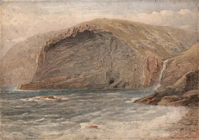 George Arthur Fripp (1813-1896) - Watercolour Painting - Rocky Coastline