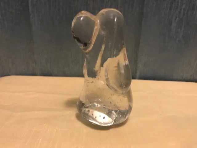 Dog Glass PAPERWEIGHT Hound Controlled Bubble TOWLE Leonard 4.25" Clear