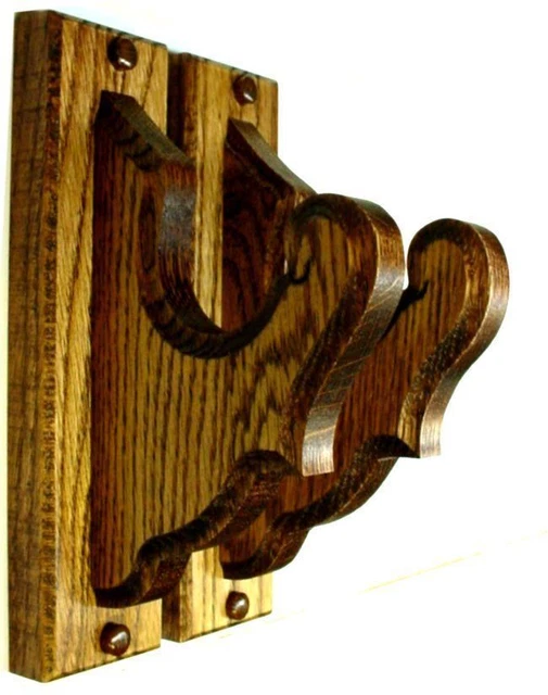 OAK WOODEN GUN Rack Hangers Rifle Shotgun Classical Wall Mount Display