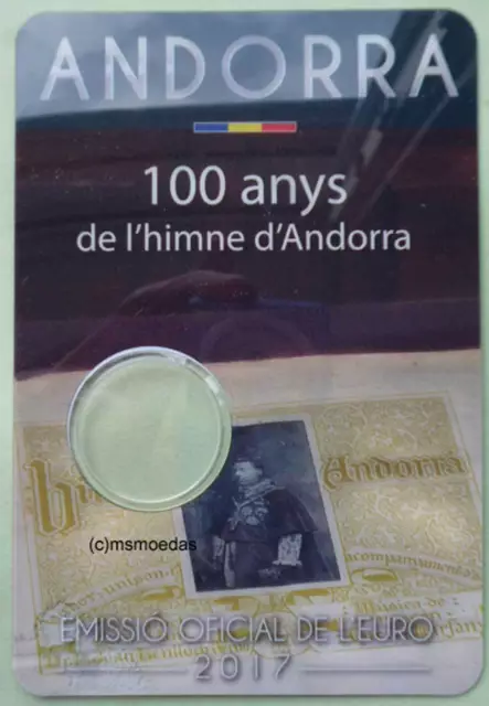 Andorra 2 Euro Münzkarte 2017 Hymne CoinCard Folder leer empty