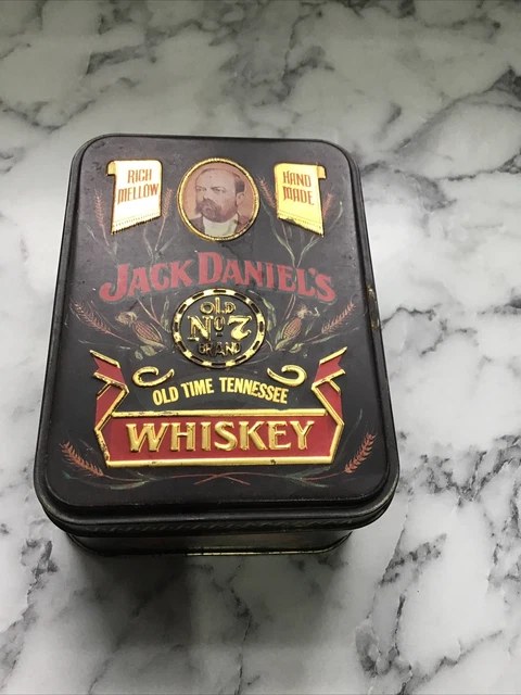 Vintage 1970's Jack Daniels Whiskey Tin Box Old # 7 Made in England - no bottles