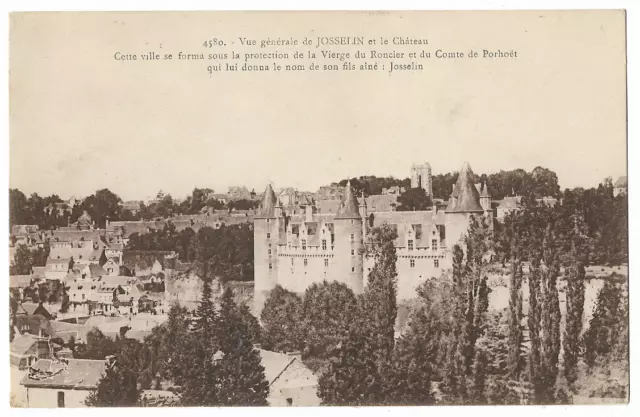 CPA " JOSSELIN - Vue Générale et le Château