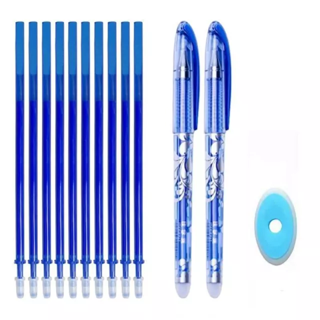 Löschbar Stift Set Waschbar Griff Blau Schwarz Farbe Tinte Aufschrift Ballpoint