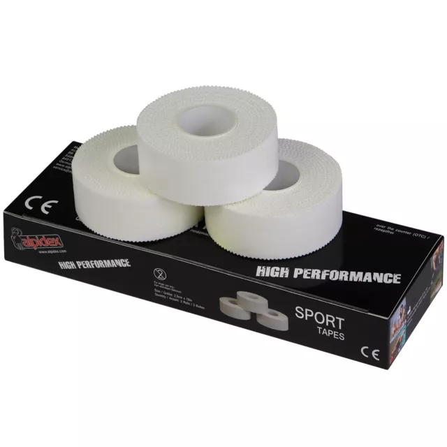 3 x Sporttape 2,5 cm x 10 m weiß Fingertape unelastisch Tapeverband Klettertape