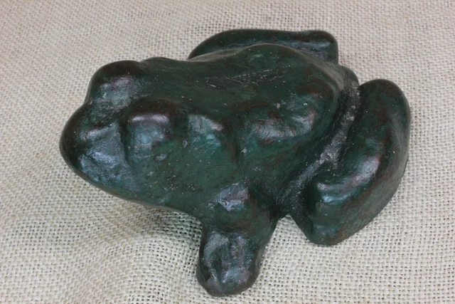 Old Antique Frog Toad Door Stop Cast Iron 1880’S Vintage Paint Folk Art 4.9 Lbs
