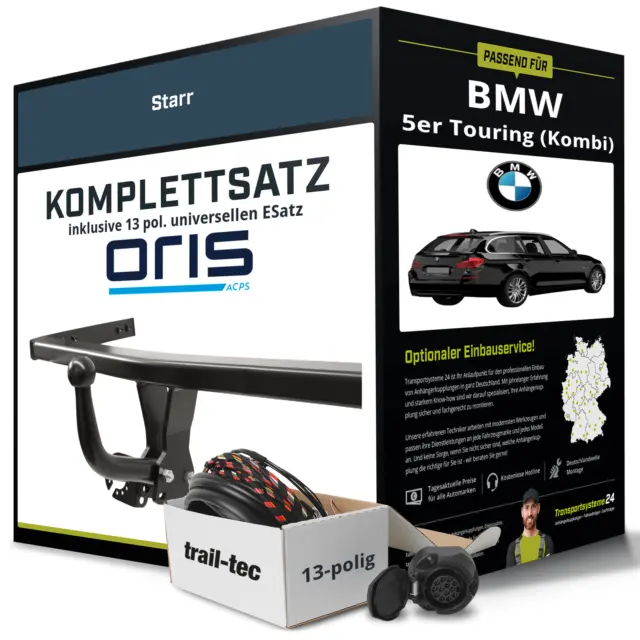 Anhängerkupplung ORIS starr für BMW 5er Touring (Kombi) +E-Satz Kit