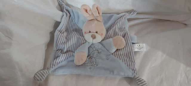 doudou plat lapin bleu étoiles argent SIMBA TOYS Kiabi état neuf
