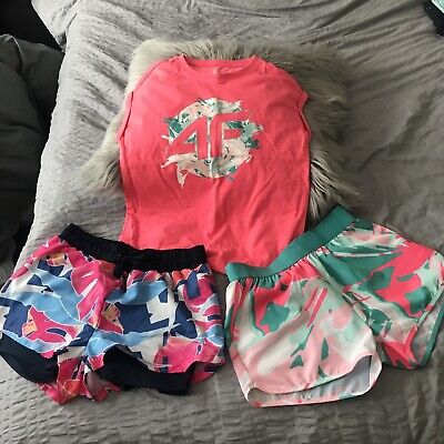 4F Girls Summer Sport Clothes Set Bundle 2 shorts &1 matchint t-shirt 8-10 Yrs