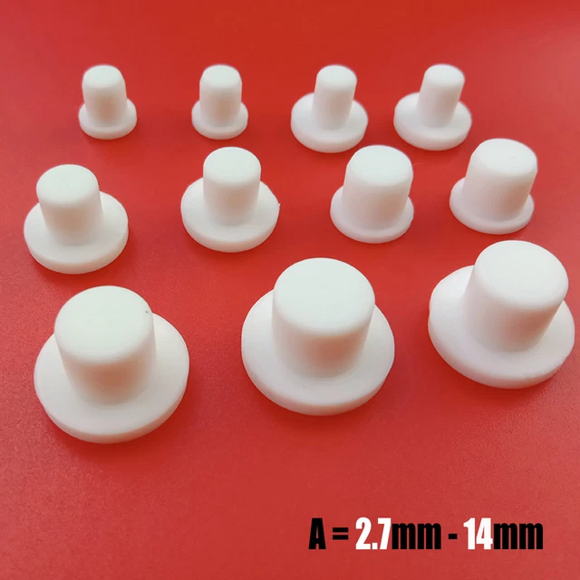 ROUND SOLID SILICONE Rubber Seal Hole Plugs Blanking End Caps White 2