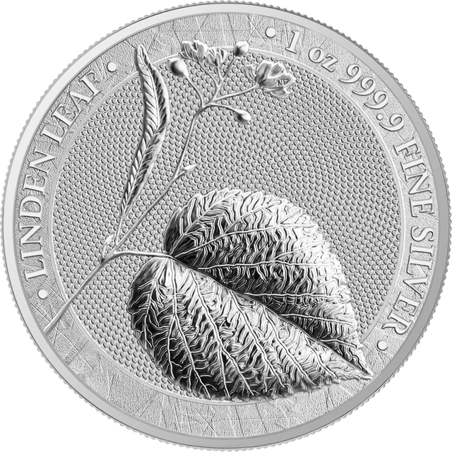 Germania Mint Linden Leaf 2022 5 Mark Silbermünze 1 oz 999 Silber Zertifikat