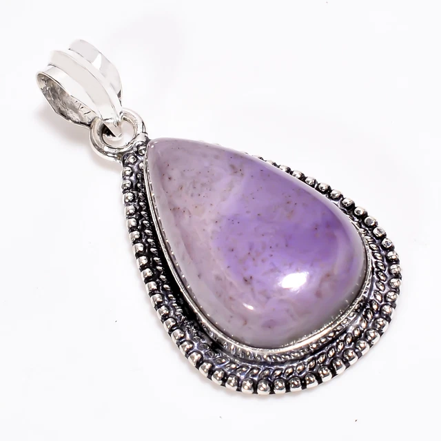 Sugilite Vintage Style Handmade Jewelry 925 Sterling Silver Pendant 1.7" GSR3863