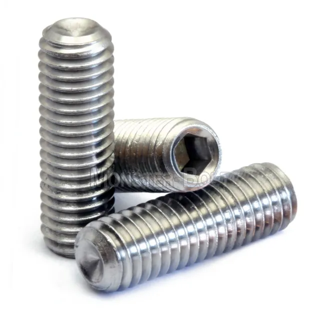 M4 Stainless Steel Set Screws with Cup Point, Socket (Allen key) Drive, DIN 916