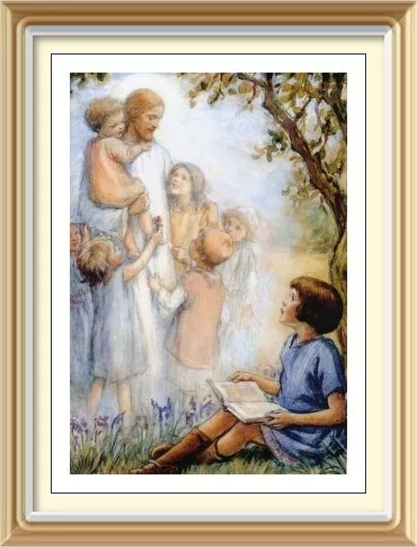 CICELY MARY BARKER Kunst - GUTER HÜTE Jesus segnet Kinder - 7x5 Druck