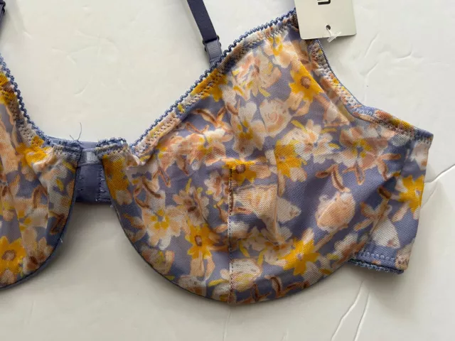 URBAN OUTFITTERS Out From Under Sheer Floral Bra Size 36D Underwire £12 ...