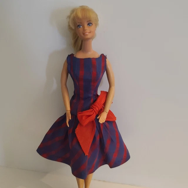 barbie blue plaid dress Barbie x Unique Vintage Blue & White Suburban Shopper Sundress main image 0