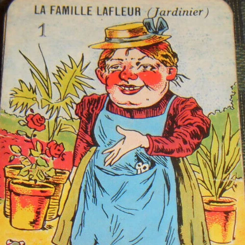 ANCIEN JEU DE carte des 7 familles, caricatures des métiers