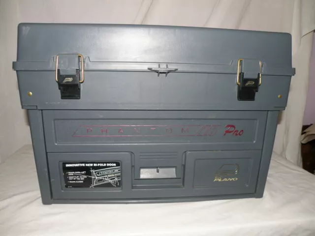 VINTAGE GREY PLANO Phantom Pro 4 Drawer Tackle Box With Tackle & Lures &  Misc EUR 73,92 - PicClick FR