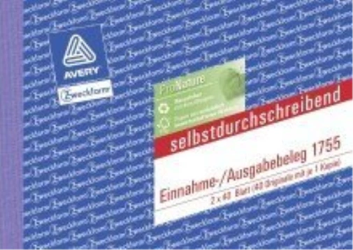 AVERY Zweckform Einnahme-/Ausgabebeleg,A6,2x40 NEW
