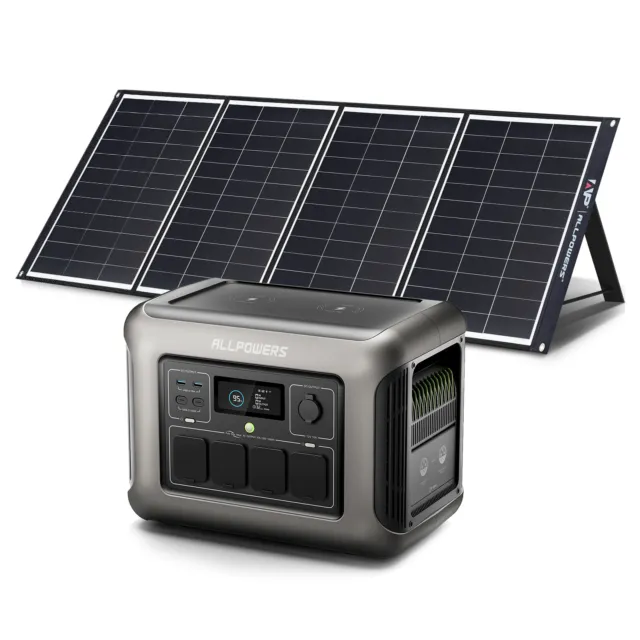 ALLPOWERS R1500 Portable Power Station 1152Wh With 200W Solar Panel Camping RV