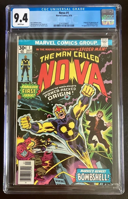 Nova #1 CGC 9.4 White Pages Origin & 1st appearance of Nova Marvel 1976 MCU