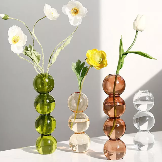 Hydroponic Plant Vase Glass Vase Transparent Flower Bottle Bubble Glass Vases