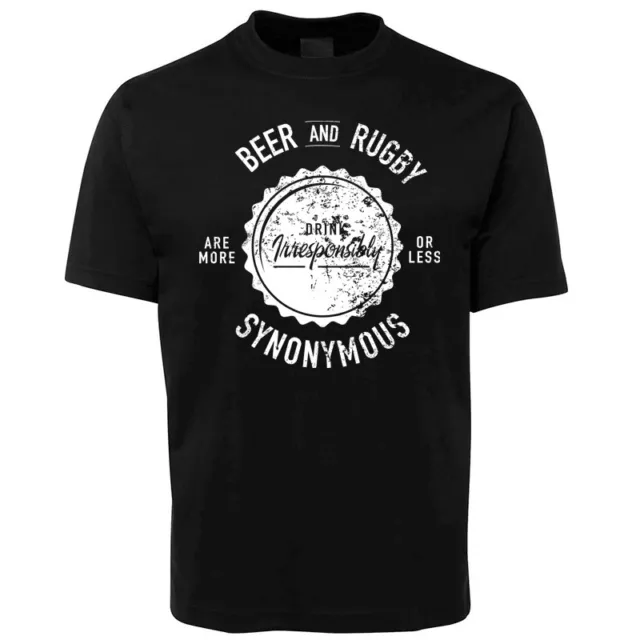 New Beer & Rugby T Shirt 100% Cotton Size S - 10XL