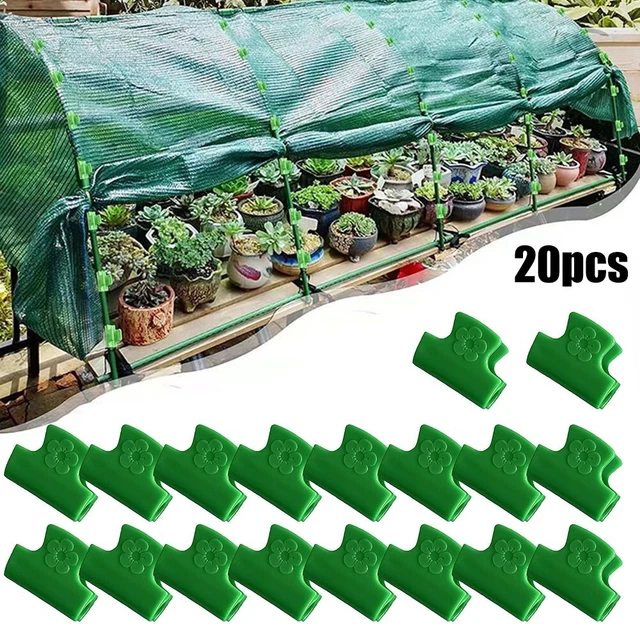 Juego de abrazaderas de plantas de 20 invernadero jardín red aro clips herramienta