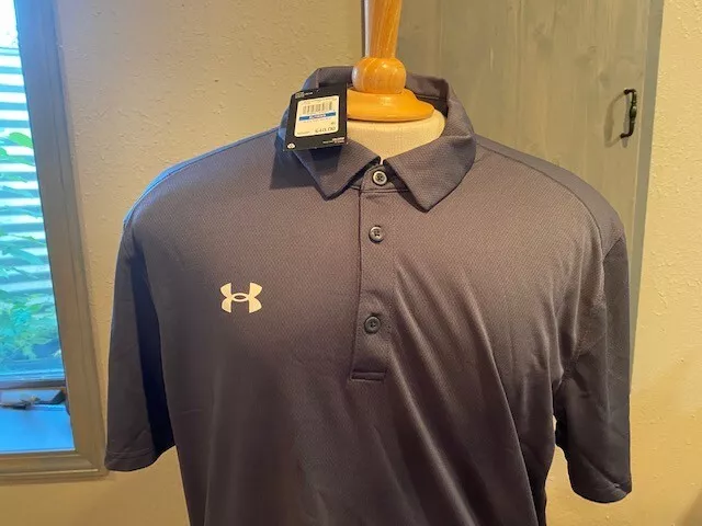 NEW UNDER ARMOUR Mens UA Tech Team Polo Golf Blue Stretch Shirt Mens L  1370399 $45.60 - PicClick AU