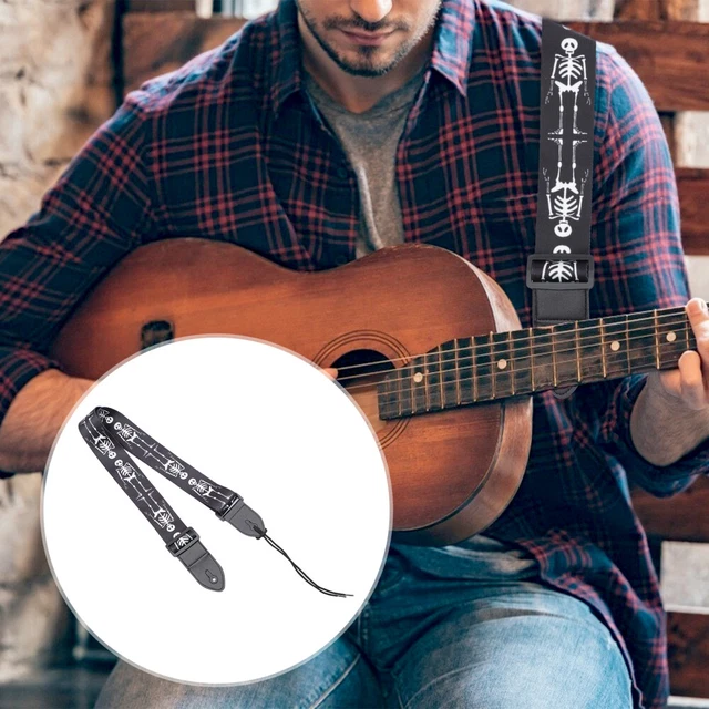 Cinture Per Chitarra Regolabili Uomo Cintura Chitarra Acustica Nero Pulizia