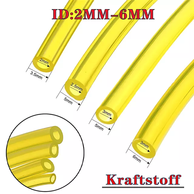 Kraftstoff Benzinschlauch Ölleitung Motorsense Rasentrimmer Schlauch 2mm - 6mm