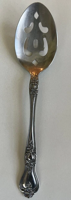 Rogers Co PRECIOUS ROSE Stainless Silverware Flatware ~ Pierced Serving Spoon