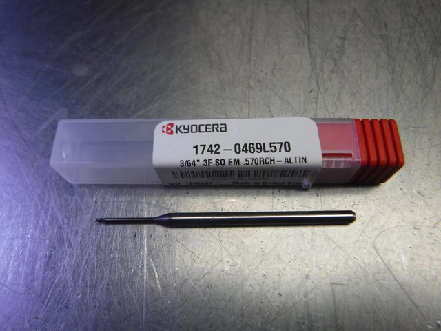 Kyocera 3/64" 3 Flute Carbide Endmill 1/8" Shank 1742-0469L570 (LOC3382)