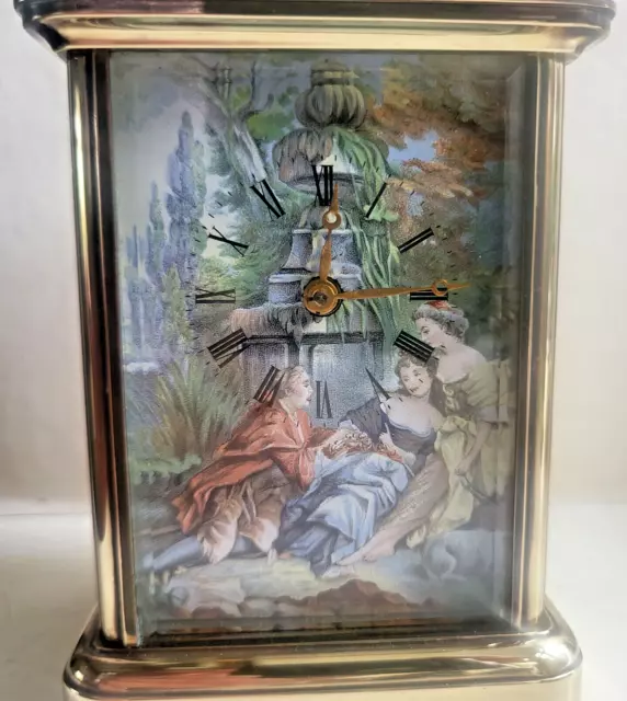 Stunning Intricate Unique Full Painted Porcelain Carriage Clock