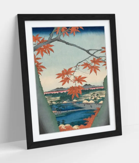 Utagawa Hiroshige, Maple Trees At Mama -Framed Wall Art Poster Print 4 Sizes