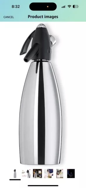 New iSi North America Stainless Steel Soda Siphon 1 Quart Stainless