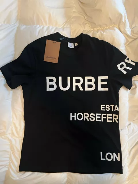 BURBERRY, Horseferry Print Cotton T-shirt, Black, Size: M
