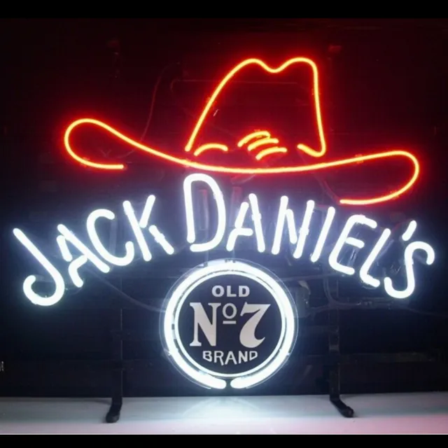 Jack Daniel's Neon Sign Light Real Glass Tube Beer Bar Pub Wall PosterLED18"x14"