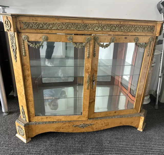 Antique French Glass Display  Cabinet