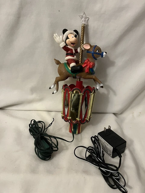 MR. CHRISTMAS MICKEY Mouse Reindeer Carousel Tree Topper Table Display ...