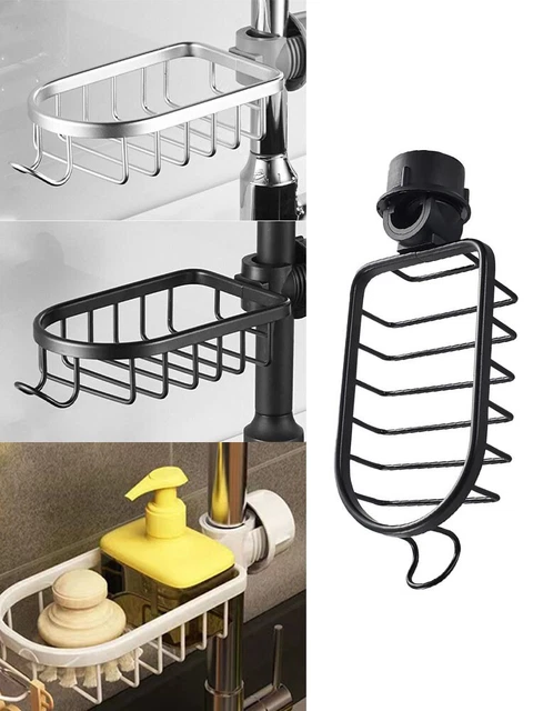 Grifo cocina estante aluminio anticorrosivo baño organizador de almacenamiento