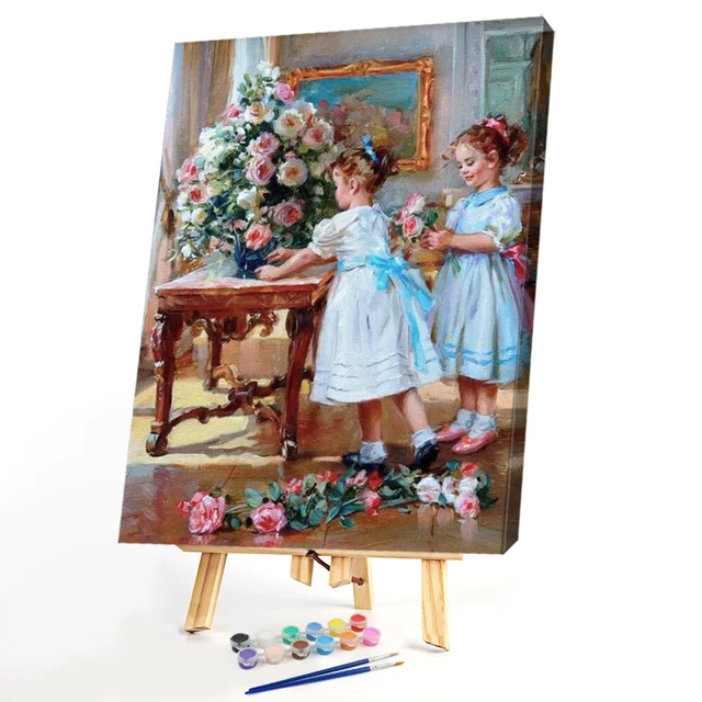 Two Sisters Oil Paint By Numbers Kit DIY Acrylic Painting Frameless Gift (B2205) 3