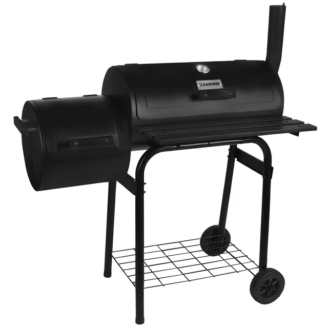 BBQ Grill Smoker Grillwagen Holzkohlegrill Barbecue Räucherofen Gartengrill 5165