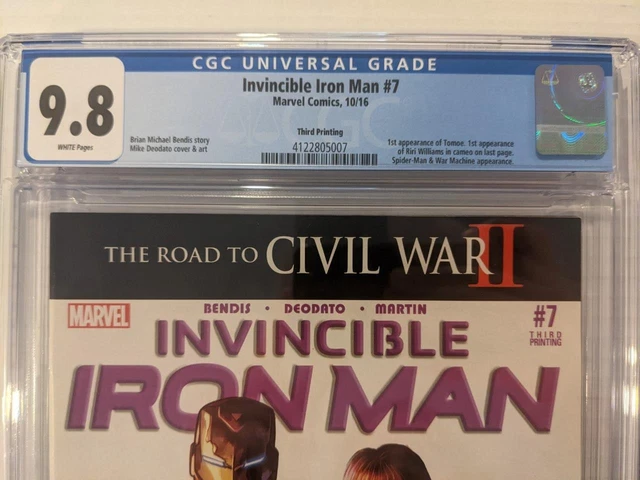 Invincible Iron Man #7 (Oct 2016) 3rd Print  1st Cameo App Riri Williams CGC 9.8 2