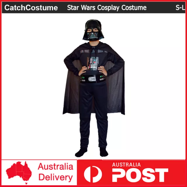 Kids Star Wars Darth Vader Costume Boys Child Halloween Party Cosplay Outfit