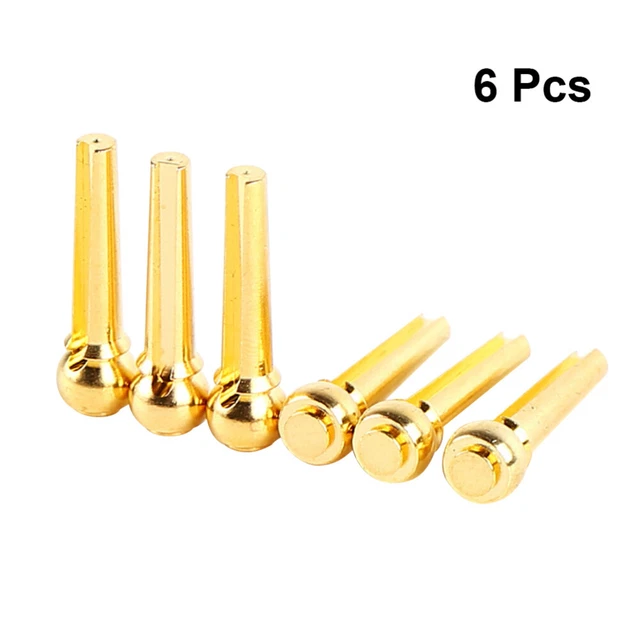 6 Broches De Chevalet Pour Guitare Acoustique - Laiton Avec Cristal Coloré, Remplacement Décoratif