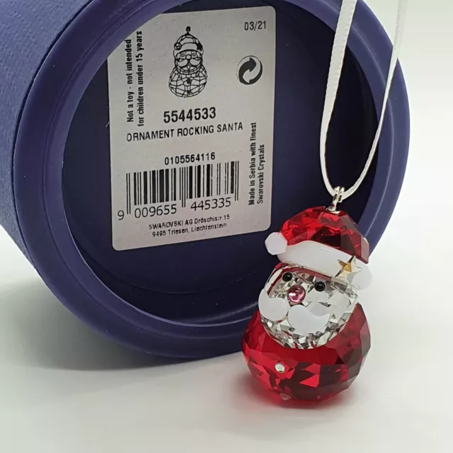 Swarovski Weihnachtsmann Ornament 2021 Rocking Santa Claus Babo Natale 1 5544533