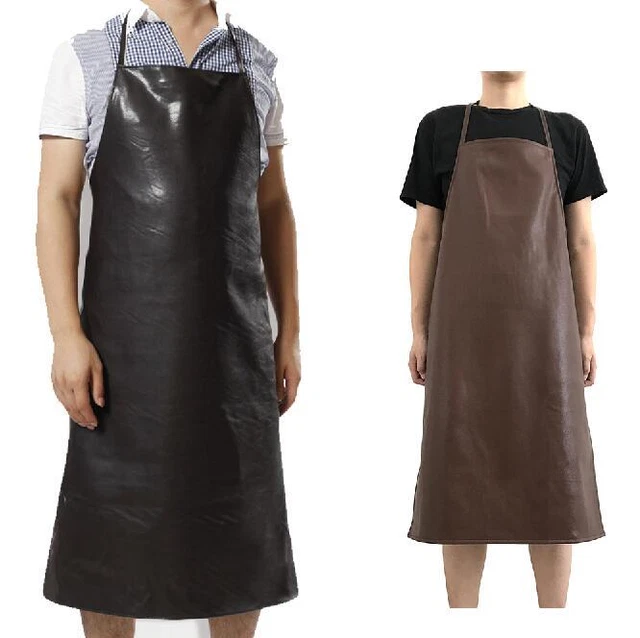 Leather Apron Waterproof Anti-Oil Restaurant Cooking Chef Bib Kitchen&amp;amp