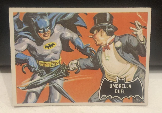 Batman 1966 Trading Card #16 Black Bat Rare Canadian Print Penguin